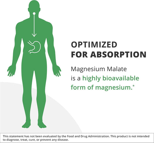 NutraMedix Magnesium Malate 200mg, Vegan, Non-GMO, Gluten-Free Supplement, 120 Vegetarian Capsules