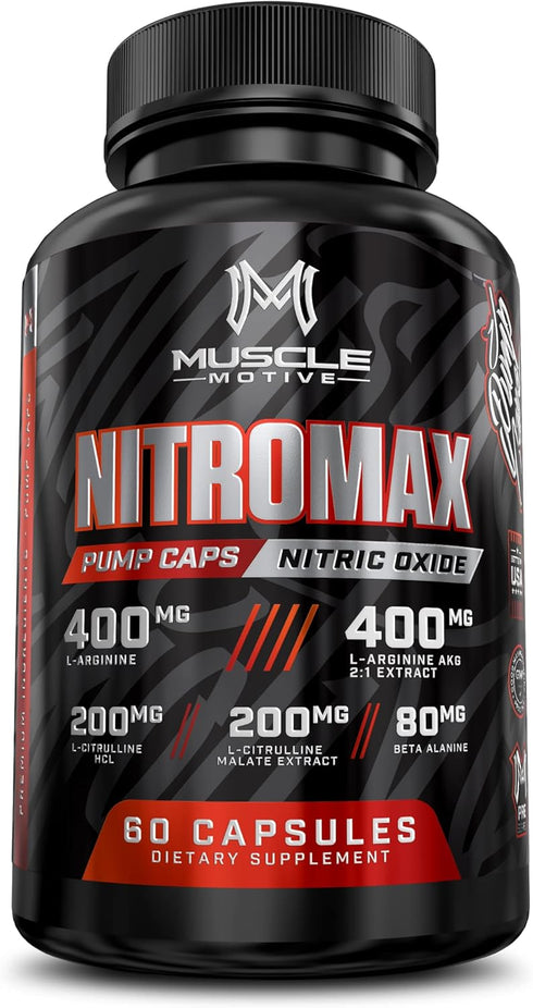 Nitric Oxide Booster with L-Arginine, L-Citrulline, Beta Alanine - 60 Capsules Non-GMO, Gluten-Free, Vegan