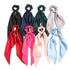 SUSULU Hair Scarf Scrunchies for Women, Solid Color Fabric Hair Ties with Bow, Pack of 8pcs