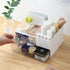 White Makeup Organizer, 2 Drawers, 4 Compartments, Cosmetics Storage Box for Nail Polish, Lipstick, Brushes, Jewelry,