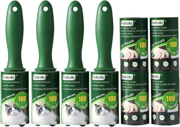 Fedicelly Extra Sticky Lint Rollers for Pet Hair, 800 Sheets Cat Dog Hair Remover for Laundry and Furniture