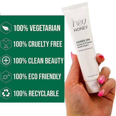 Hey Honey Skincare Hands On | Hydrating Extremely Dry Hand & Elbow Cream, 2.2 Oz