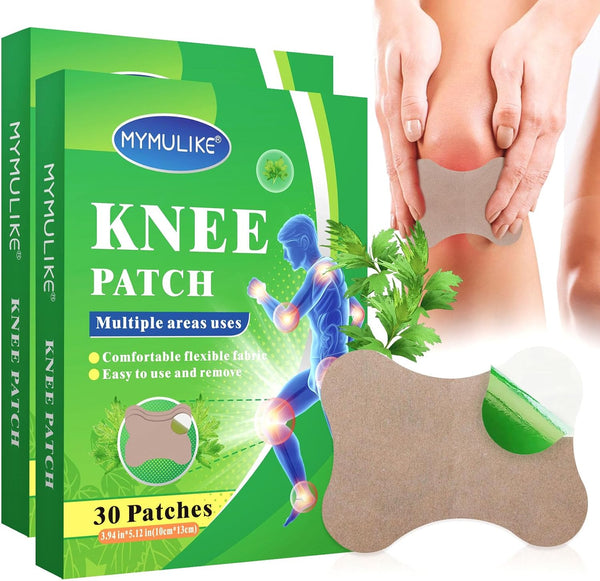 Knee Patches: 60 Count Warming Herbal Plaster for Long Lasting Relief for Knee, Shoulder, Back, Neck, Waist