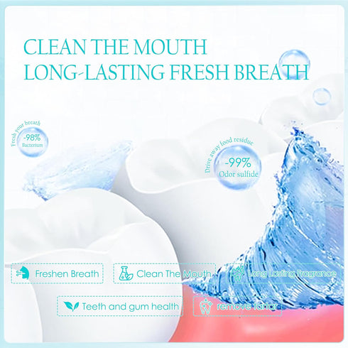 Packets, 20 Packs Coconut Mouthwash Travel Size Individual Portable Mouthwash Alcohol Free, Portable Mouth Wash
