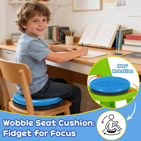 Wiggle Seat Cushion,Fimeetoy Sensory Spinning Chair,Adhd Tools for Kids,Flexible Seating Classroom & Home,Inflatable