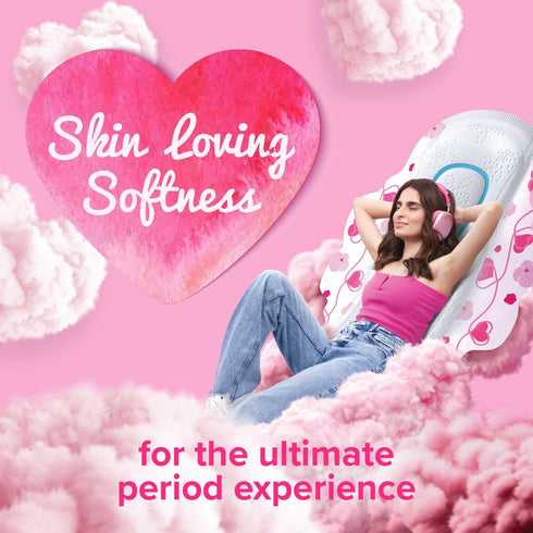 WHISPER 45 31.7 cm Ultra Skinlove Sanitary Pads for Women | Thin XL+ Pads | Cottony Soft Top Sheet | Irritation Free |