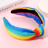 Rainbow Headband for Women, LGBTQ Heart Flag Pride Headbands, Rainbow Stripe Wide Top Knot Hair Accessories