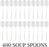 Plasticpro Cutlery 400 Mediumweight White Disposable Plastic Soup Spoons