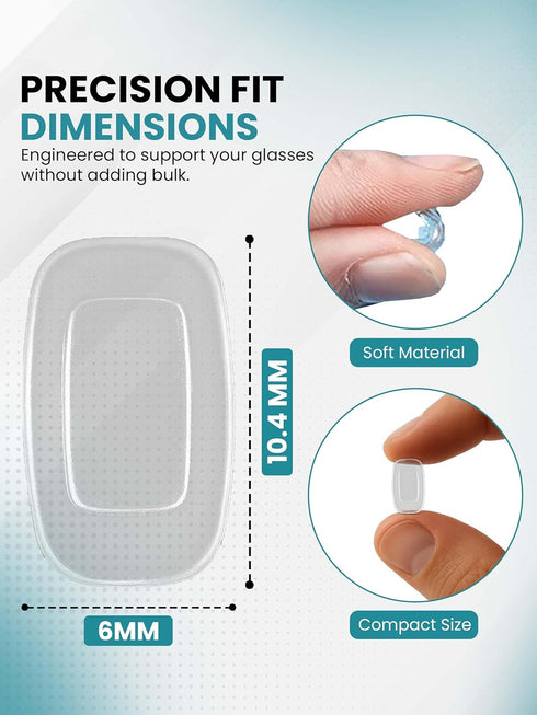 Sports Vision World Premium Optische Silikon Nasenpads - Rechteck 11 mm (Rechteck Weiss 10.4 mm x 6 mm)