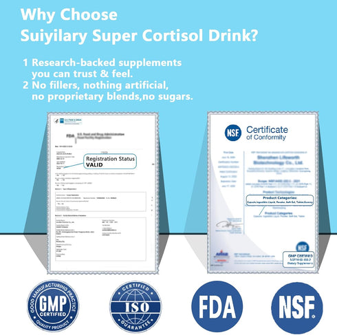 KSM66 D3, 30 Suiyilary Calm Magnesium Powder, Cortisol Supplements Drink Mix No Sugar for L-Theanine, Ashwagandha
