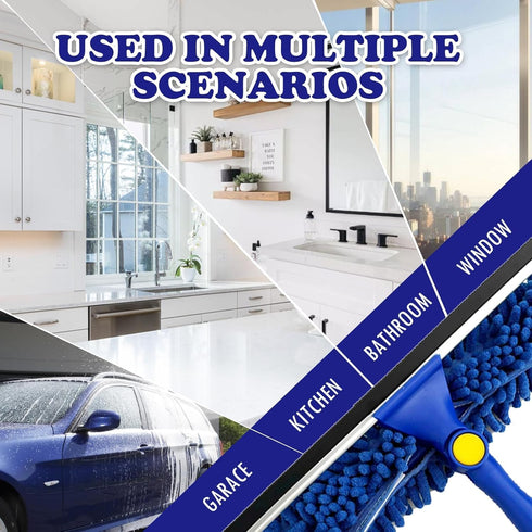 Rofhom 2.38M (94inch) 3 1 Window Cleaner Squeegee Kit - Cleaning Equipment with Long Handle in Extendable Window