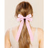 Silky Satin Hair Bows and Ribbons, 2PCS Pink Alligator Clips for Ponytail Holders, Hair Accessories for Women