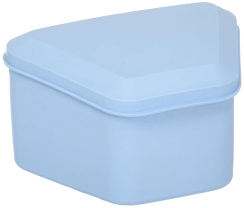 Pureline Oralcare Denture Container, Light Blue, Soaking Capable for Complete Upper and Lower Denture