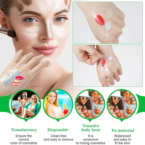 Qianyu 100 Pieces Makeup Hand Palette, Single Use Mixing Palette for Professional Makeup Artist, Disposable Waterproof
