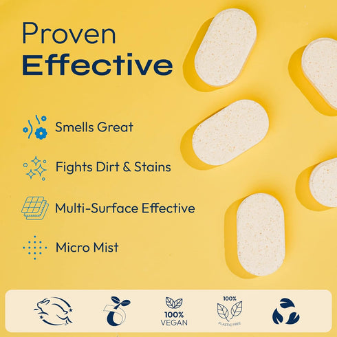 FOMIN Multi Surface Cleaner Refill Tablets, 6 Pack Lemon Zest, All Purpose Cleaner for Household & Kitchen
