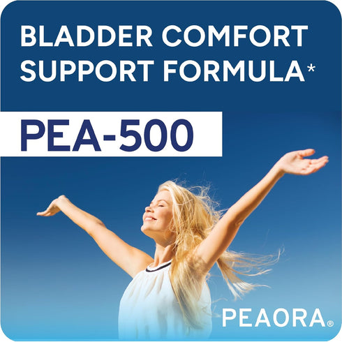 PEAORA PEA-500 - Bladder & Pelvic Discomfort Support for Women & Men - High-Absorption Palmitoylethanolamide, USA Made