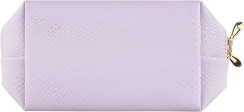 Small Makeup Bag, Portable Cosmetic Pouch for Women, Waterproof Toiletry Bag for Travel (Light Purple)