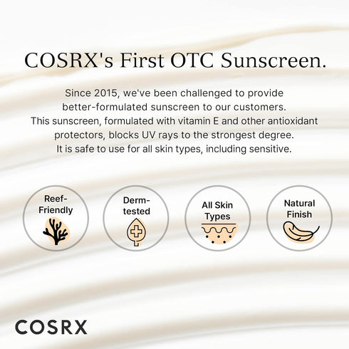 COSRX Daily SPF 50 Vitamin E Sunscreen - UVA/UVB Protection, Lightweight, No White Cast, Semi Matte Finish
