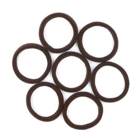 HOYOLS 50 Pcs Soft Elastic Hair Ties, Espresso - Large Nylon Fabric Ponytail Holder Bands for Thick Curly Hair