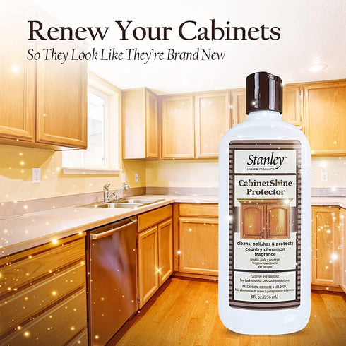 STANLEY HOME PRODUCTS CabinetShine Protector - Furniture Cleaner and Polish for Wood Finish, Cinnamon Scent
