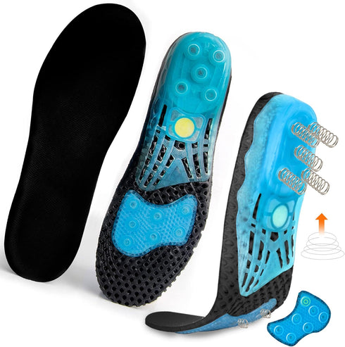 Cloud Soles for Men Women, Silica Gel Sport Shoe Insole, Medium 8.5-10, Shock Absorption, Plantar Fasciitis