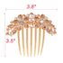 Women Rhinestone Inlaid Flower Hair Comb, Hairpin Barrette Accessory, Perfect Mother's Day Gift (Champagne).