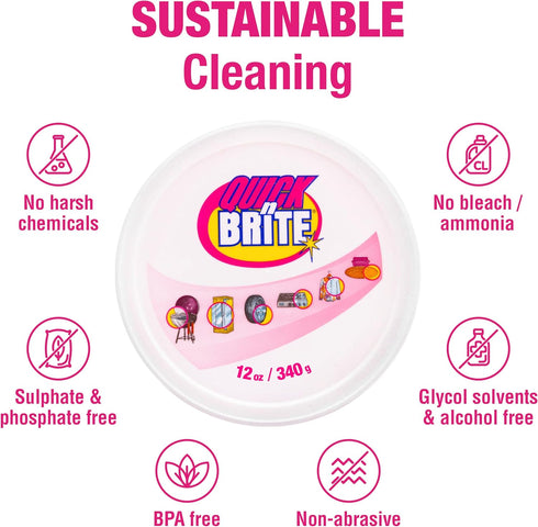 Quick N Brite All Purpose Cleaning Paste, True All Purpose Cleaner, Concentrated, 12 oz