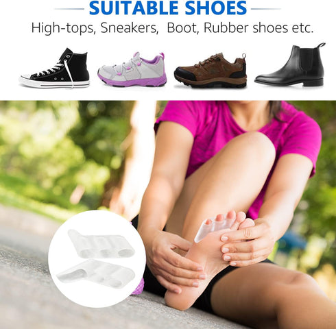 JKcare Pinky Toe Separators & Protectors, Silicone Little Toe Spacer for Overlapping, Curled, Hammer Toe, Tailor’s