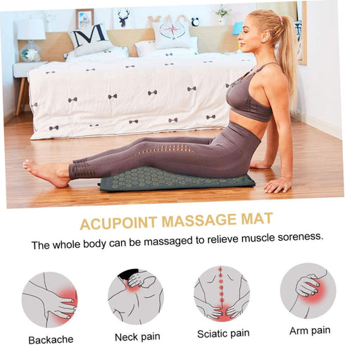 Set GLEAVI Acupoint Shiatsu Massage Mat and Pillow with Non-Slip Yoga Mat, Washable Full Body Massage Cushion for Back