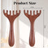 Hariendny 2 Wooden Massage Heads Gua Sha Comb, Pcs Massage Combs, Protable Head Scratcher Scalp Massager, Wide Tooth