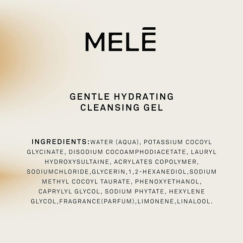 MELE Cleansing Gel for Fresh Skin, Gentle Hydrating Cleanser with Glycerin, Antimicrobial, 5 Oz