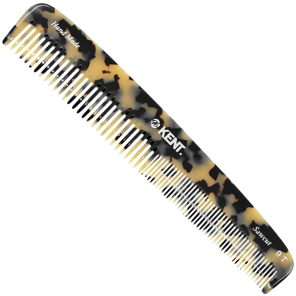 Kent 9T Fine Tooth and Wide Tooth Comb, Large Handmade Detangler Hair Combs for Wet Hair, Made in England