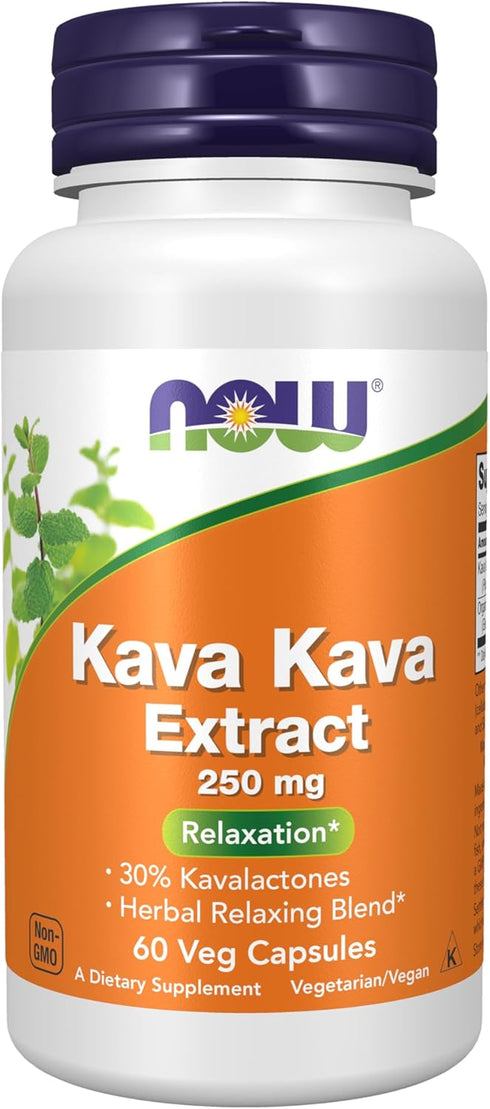 NOW Foods Supplements, Kava Kava Extract 250 mg, 30% Kavalactones, Herbal Relaxation Blend