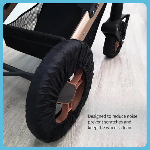 4 Pack Baby Stroller Wheel Cover Black Wheelchair Wheel Tire Protector for Child Kid Baby Stroller Jogger Wheels Covers