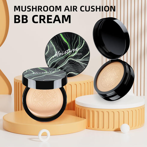 Mushroom Head Air Cushion CC Cream, BB Cream Foundation Makeup, Long-Lasting Moisturizing Concealer for All Skin Types
