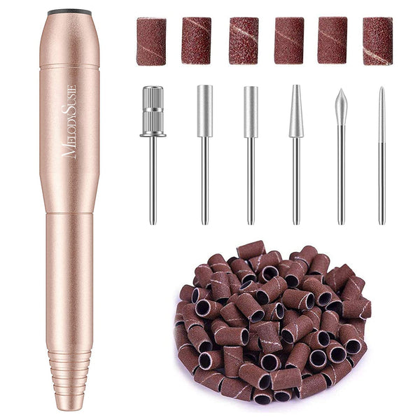 MelodySusie Portable Electric Nail Drill, PC120B Compact Efile Kit for Acrylic & Gel Nails, Gold