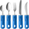 Special Supplies Adaptive Utensils 5-Piece Kitchen Set, Non-Slip Handles for Hand Tremors, Arthritis, Stainless Steel
