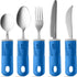 Special Supplies Adaptive Utensils 5-Piece Kitchen Set, Non-Slip Handles for Hand Tremors, Arthritis, Stainless Steel