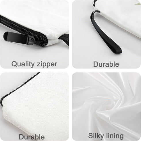 Initial Letter Makeup Bag for Women, A-Z Personalized Travel Cosmetic Bag, Initial Cosmetic Bag Gifts (White C)