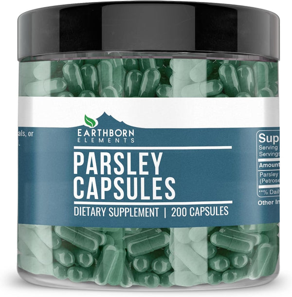Earthborn Elements Parsley 200 Capsules - Pure & Undiluted, No Additives