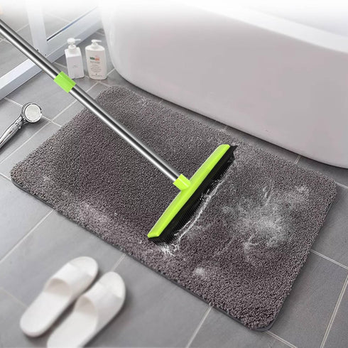 Pet Hair Removal Broom - 53" Long Handle Soft Bristle Rubber Broom for Carpets, Rugs, Hardwood, Linoleum