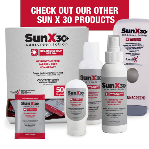 Sun X 30+ SPF Oil Free Sunscreen Lotion (4oz Tottle) - Broad Spectrum UVA/UVB Protection, Water & Sweat Resistant