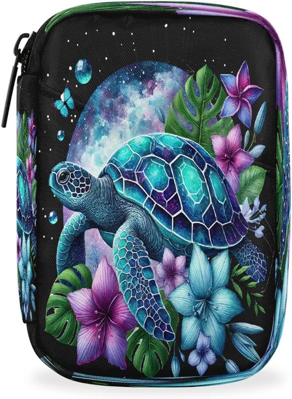 Skerhhux Animal Funny Turtle Pill Case Travel Pill Organizer Weekly 7 Day Portable
