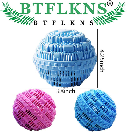 Laundry Balls Set, Eco-Friendly Super Washing Machine Alternative, 2pcs Balls, Pink, Blue