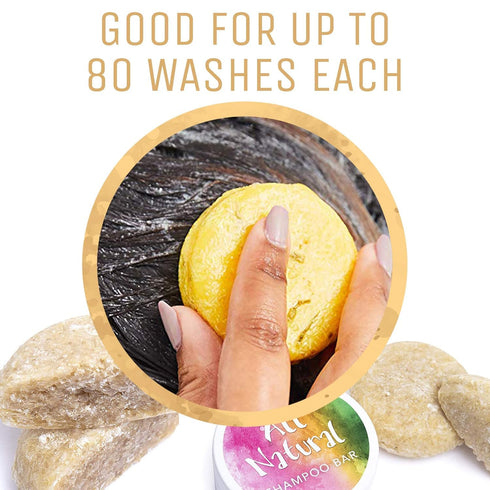 Sweet & Sassy 3 Shampoo Bars - All Natural, Organic, SLS Free, Plastic Free, Safe for Color Treated Hair - Coconut