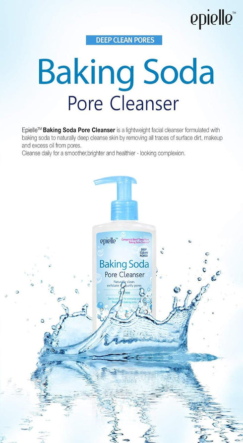 Epielle Baking Soda Pore Cleanser, 6.77 FL OZ, Oil-Free, Gentle Daily Use for Oily & Combination Skin