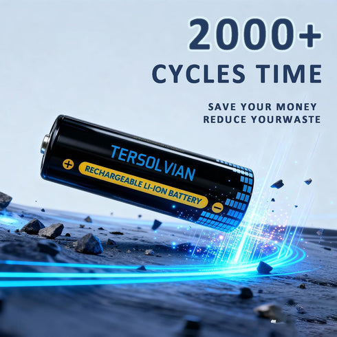 TERSOLVIAN 8 Pack 1.5V 1300mWh 2000+ Rechargeable AAA Batteries Lithium with Fast Charger, Li-ion Triple A Batteries
