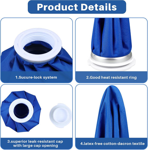 4 Packs Reusable Ice Pack for Cold and Hot Use - Hot Water Bag for Kids & Adults, 5.5 Inches (Classic Pure Style)