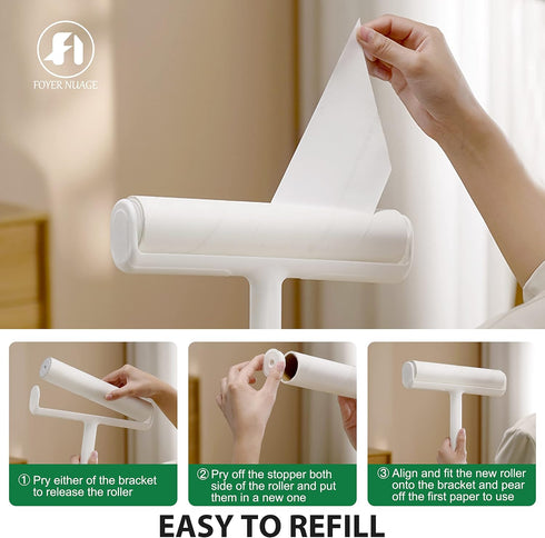 9.5'' Large Lint Roller for Pet Hair with 6 Extendable Handle, Dust-Proof Cover, 5 Refills 300 Sheets