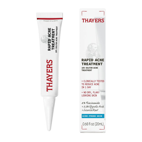 Thayers Rapid Acne Treatment - 10% Sulfur with Niacinamide and Glycolic Acid, Soothing Skin Care (0.68 Fl Oz)